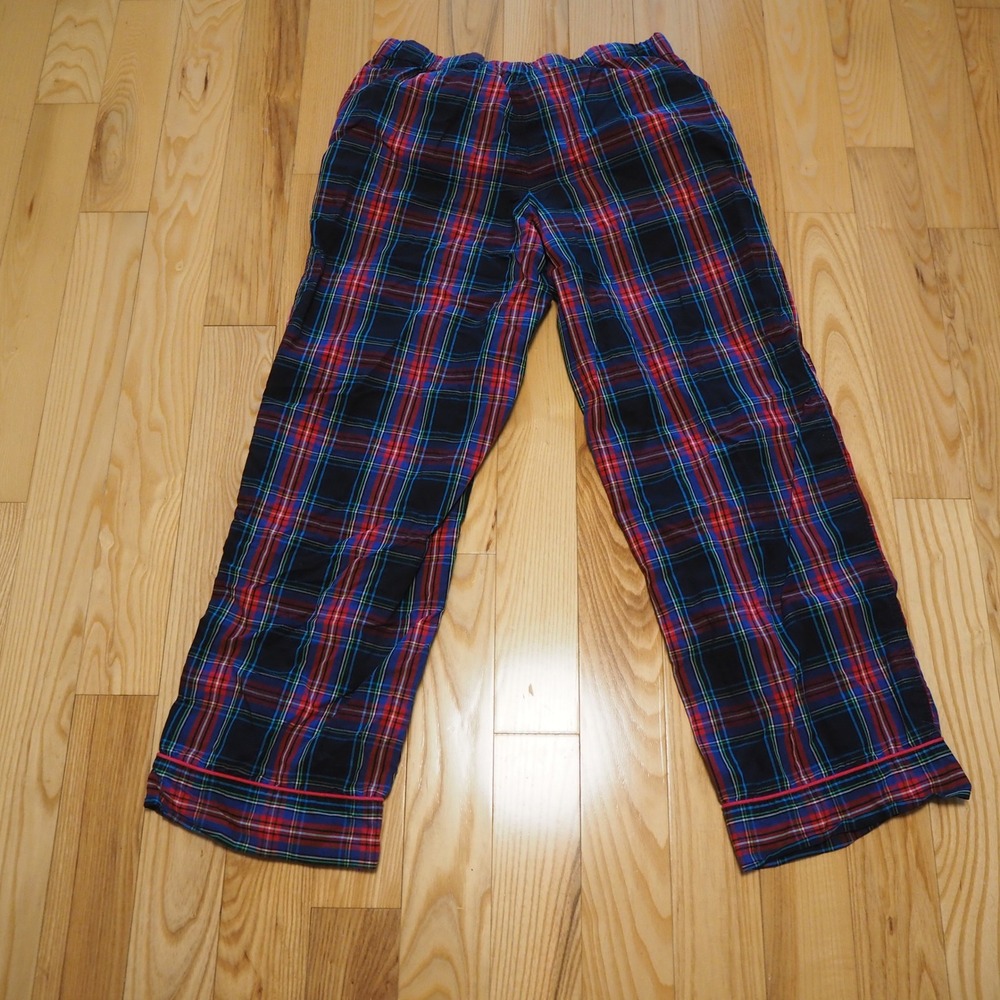 J Crew Long Sleeve Cotton Poplin Pajamas Women's S Black Stewart Tartan‎ Plaid - Picture 5 of 15